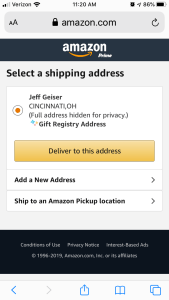 Amazon Gift Registry Address